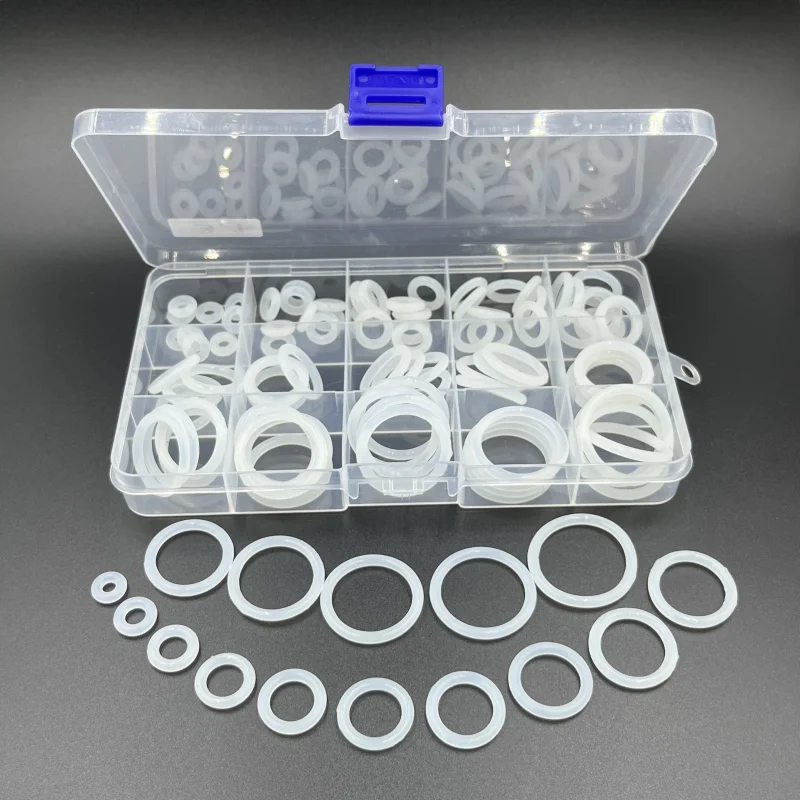 CS 1.5/2.0/2.4/3.1mm VMQ O 링 개스킷 실리콘 O-링 고온 방수 와셔 절연 흰색 O-링 키트
