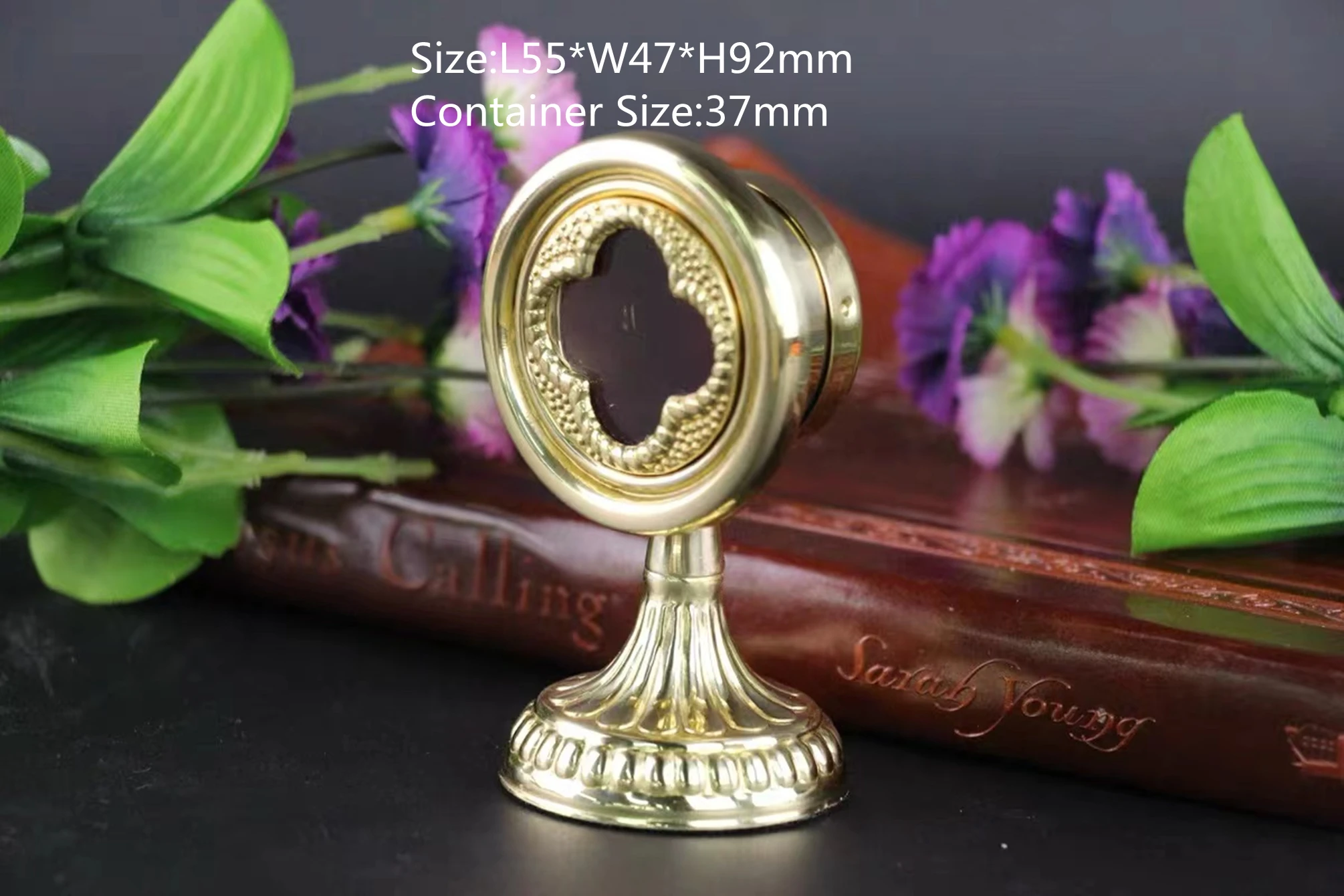 Brass Reliquary Small Personal Monstrance Host Relic Container High Polished For Church Or Home
