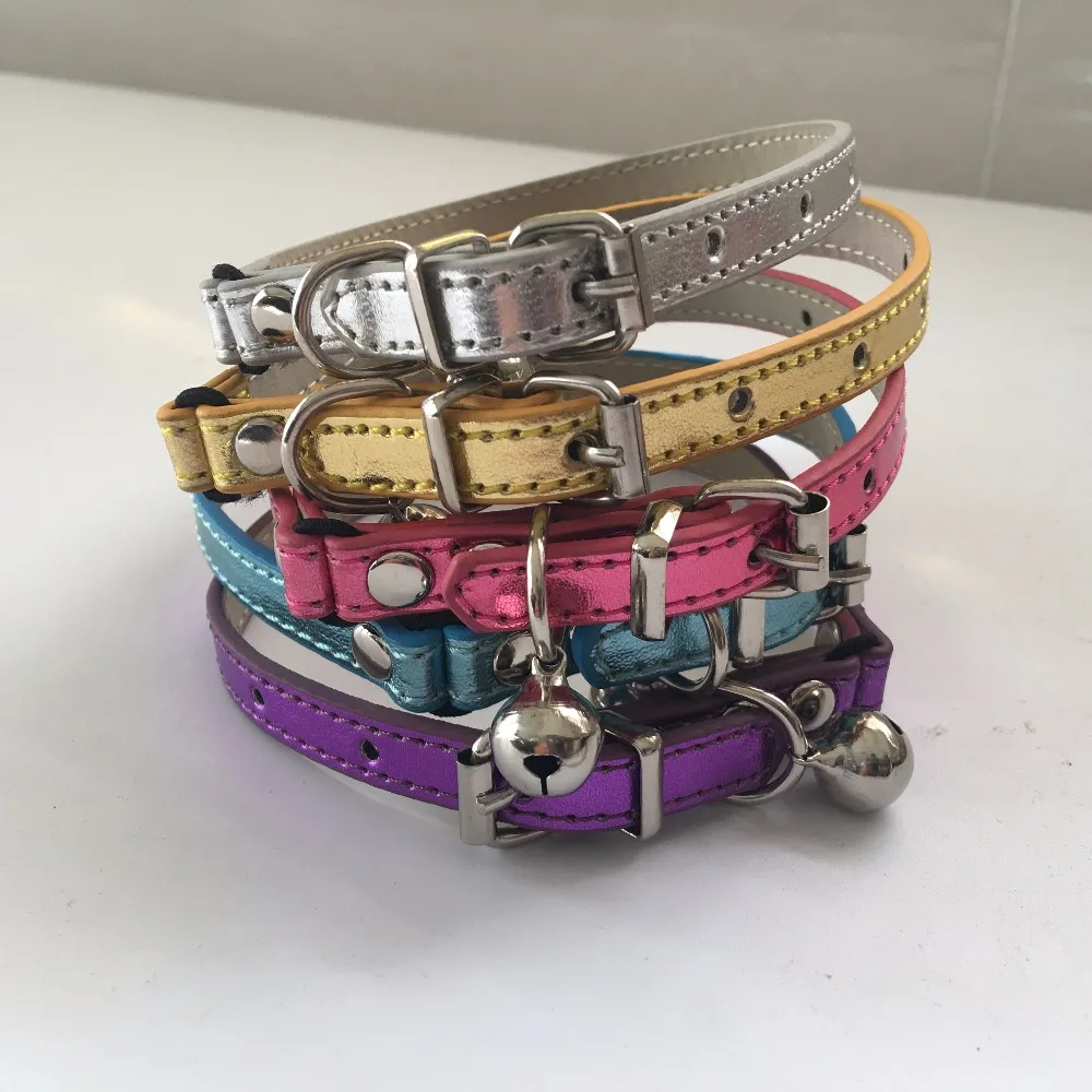 

usd 1.2/pc Free Shipping wholesale PU Personalized Dog puppy safety belt cat Collar five colors elastic belt 100pcs/lot