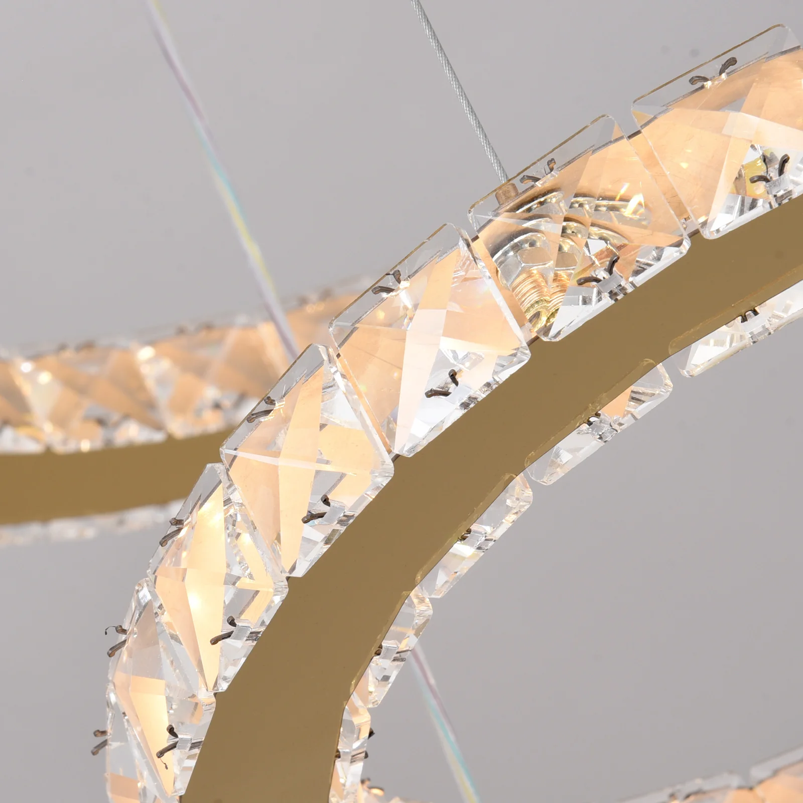 Crystal Pendant Light Living Room Remote Control Gold Chrome Lustre Ceiling Chandeilers Lamp for Bedroom Home Decoration Luminai