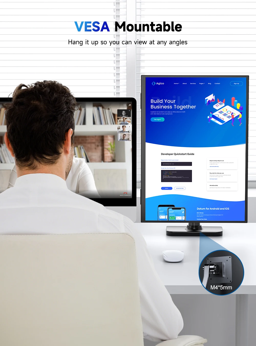 UPERFECT 大型ポータブルモニター 23.8インチ コンピューター