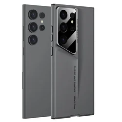 Matte Slim Blade Mecha Shockproof Hard Case with Full Lens Protection for Samsung S25 Plus (GRAY)