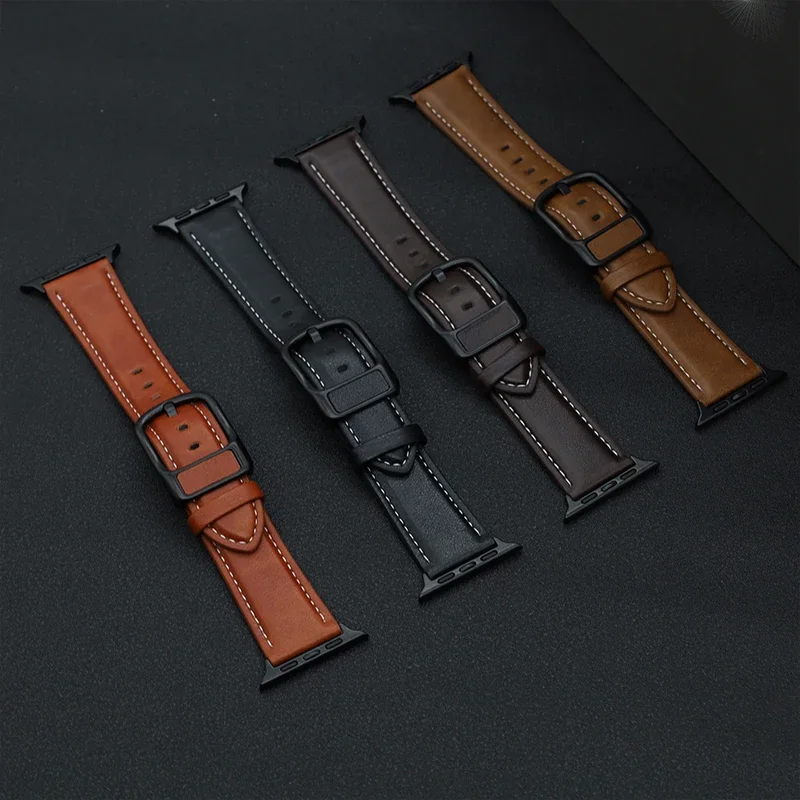 PU Leather strap For Apple watch band 44mm 45mm 41mm thumbnail 10