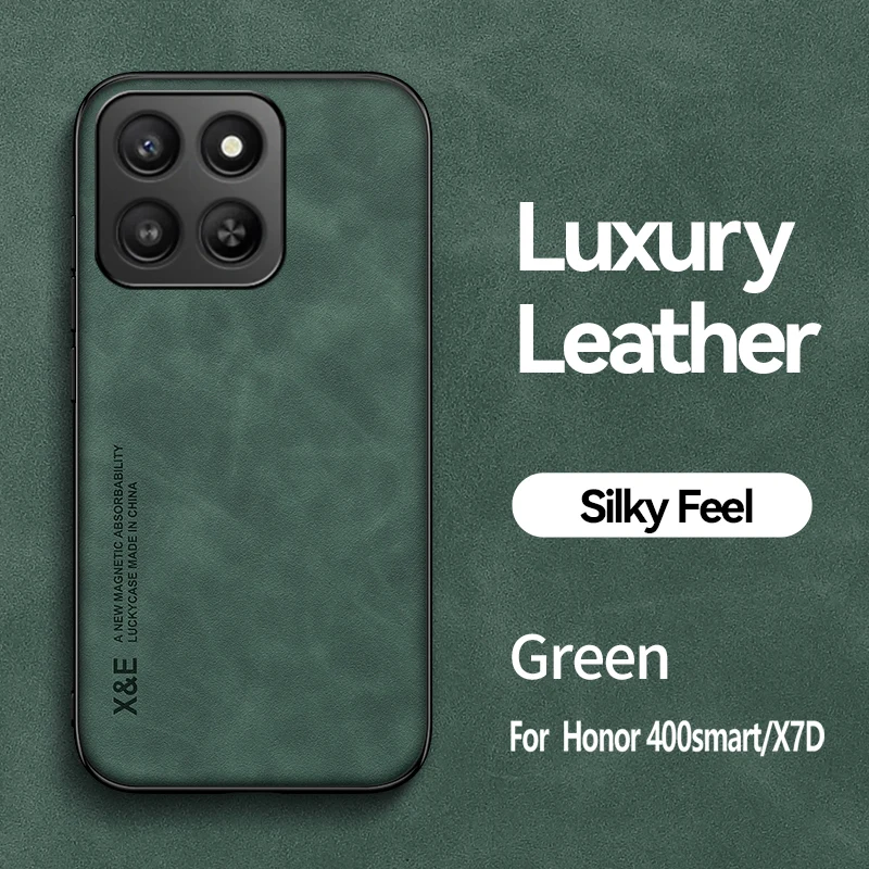 Luxury PU Leather Magnetic Shockproof Back Case with Metal Plate - Stylish and Durable Phone Shell