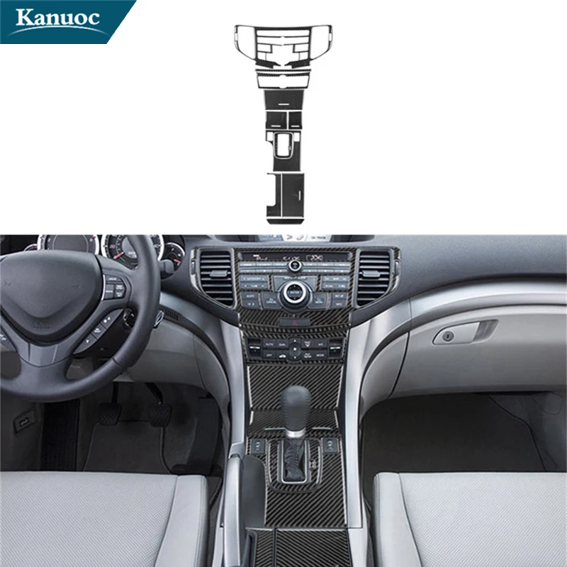 

Набор наклеек для центральной консоли из углеродного волокна для Honda Acura TSX 2009 2010 2011 2012 2013 2014, аксессуары для интерьера автомобиля