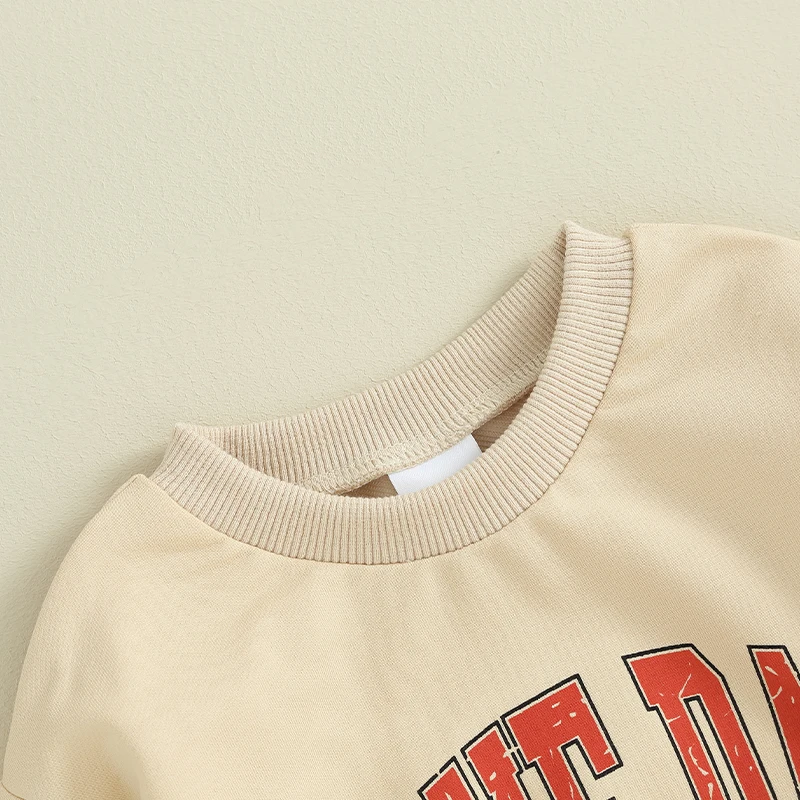 

Toddler Baby Boy Football Clothes Long Sleeve Letter Sweatshirt Pullover Tops Joggers Pants Fall Winter Outfit Set