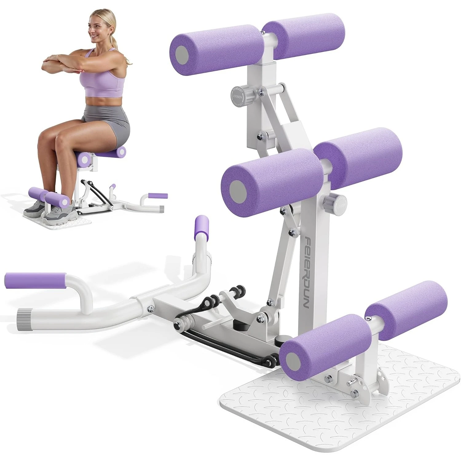 FEIERDUN Adjustable Deep Squat Machine-7 Level Resistance Glute&Leg Trainer Home,Multi-Functional Equipment For Women_voghion.com
