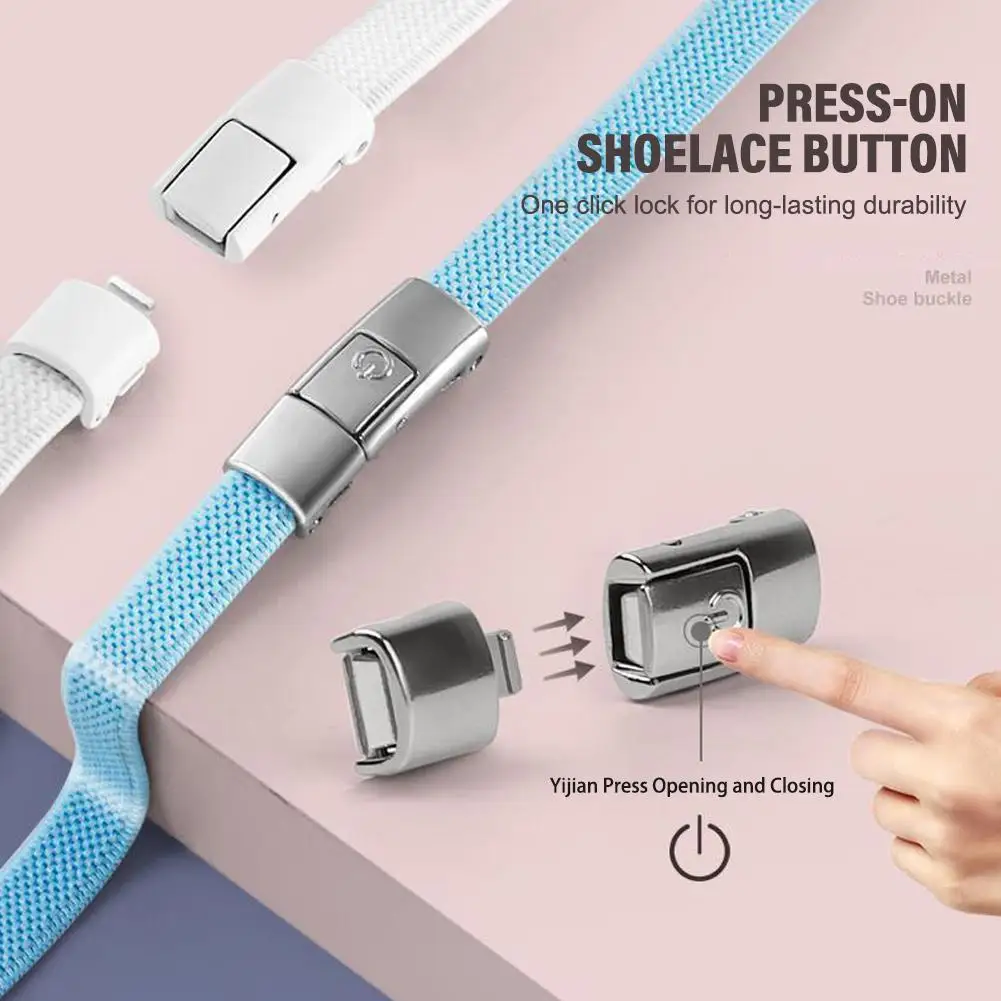 Shoelace buckles Shoelace aglets Shoe decorations Garden shoe accessories 2pce Metal shoelace clip Press buckle Shoelaces press lock Shoes accessories Sneakers kits Metal laces tip