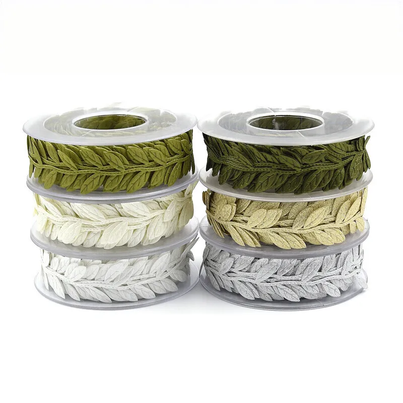 (5meters/roll) Leaf Shape Ultrasonic Embossed Leaf With Lace DIY Handmade Decoration Flower Packaging Gift Wrapping