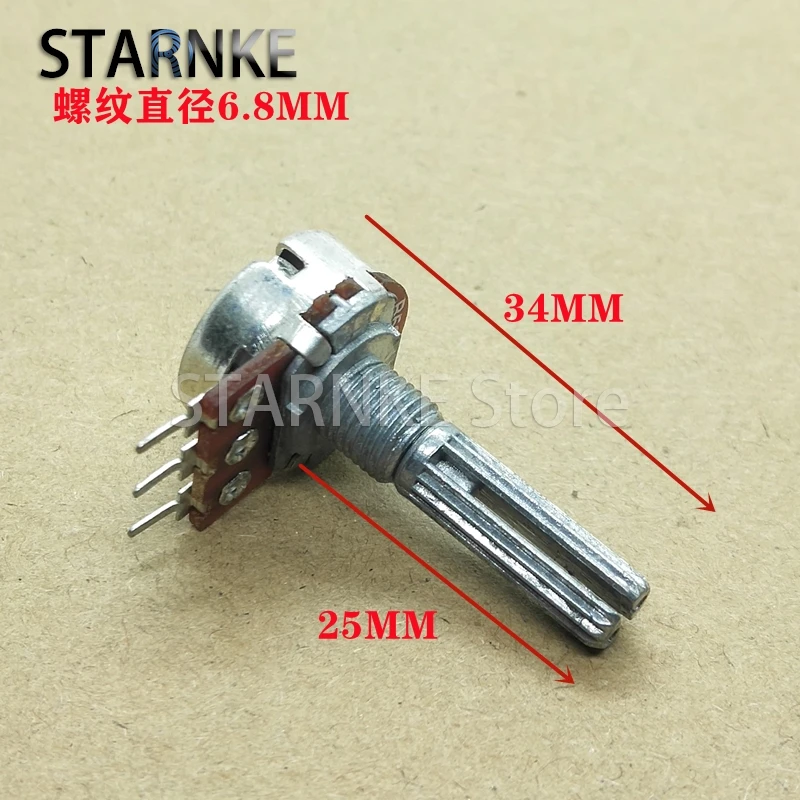 WH148 Single 3Pins Potentiometer B50K Amplifier Volume Adjustment Potentiometer B503 Handle Length 25MM 3PCS
