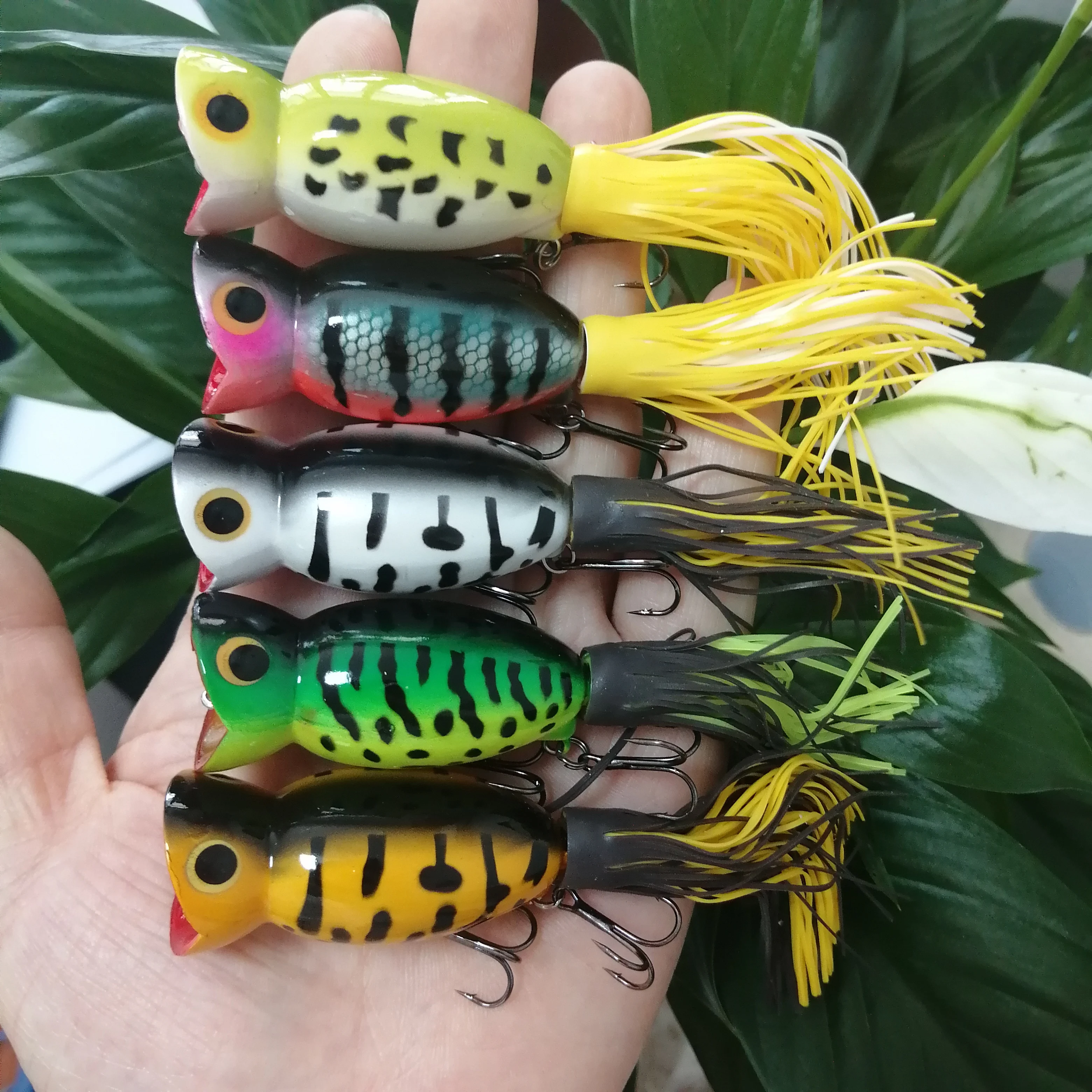 1Pcs 50mm 11g Topwater Popper Fishing Lure Frog Bait with Colorful