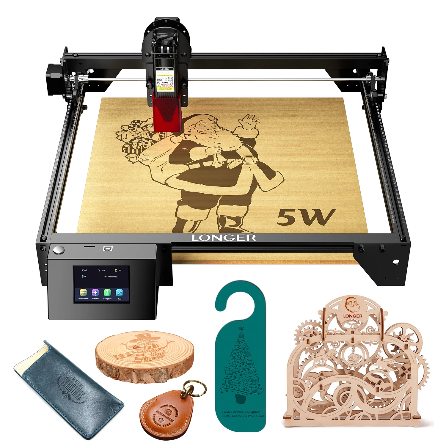 

LONGER RAY5 5W Laser Engraver Cutting Machine 400x400mm Quick Focus Wifi Control Move Protection For Wood metal acrylic glass