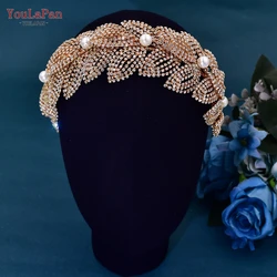 YouLaPan Rhinestone Wedding Headband Bridal Hair Accessories Women Headwear Bride Handmade Headdress Party Headwear HP366