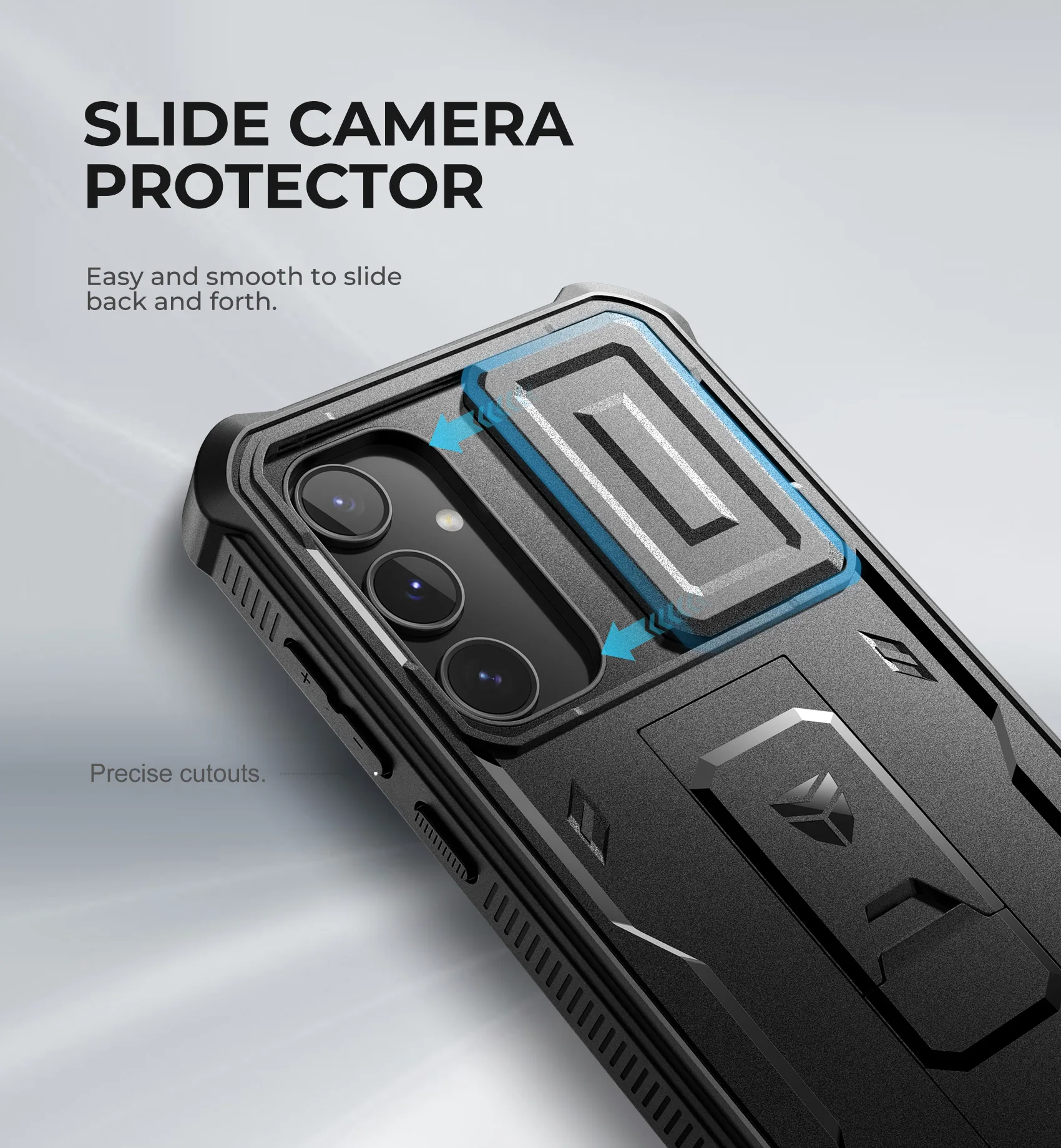 Dexnor Full Body Rugged Case with Camera Cover, Built-in Screen Protector, and Kickstand