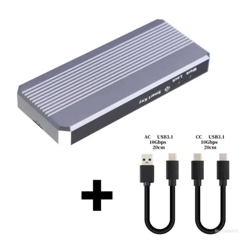 범용 USB NVMe 하드 드라이브 인클로저 지원 JMS583 10Gbps 알루미늄 합금 쉘 케이스(2230-2280 모바일 하드 디스크용)