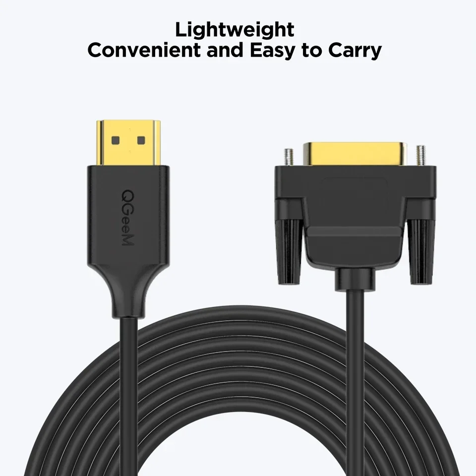 QGeeM HDMI to DVI Cable HDMI DVI Bi-Direction Adapter Xiaomi Xbox Serries X PS5 PS4 TV Box to Splitter DVI-D 24+1 hdmi adapter cable,hdmi cable,hdtv adapter cable,hdmi adapter,hdtv cable,hdmi to dvi adapter
