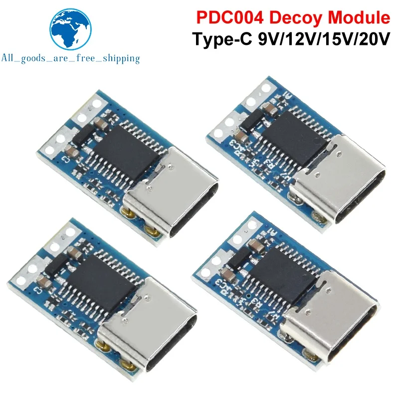 TZT PDC004-PD PD 디코이 모듈, USB-C PD 9V 12V 15V 20V DC 고정 전압 전원 트리거 모듈 5A Type-C 암 입력 (노트북용)