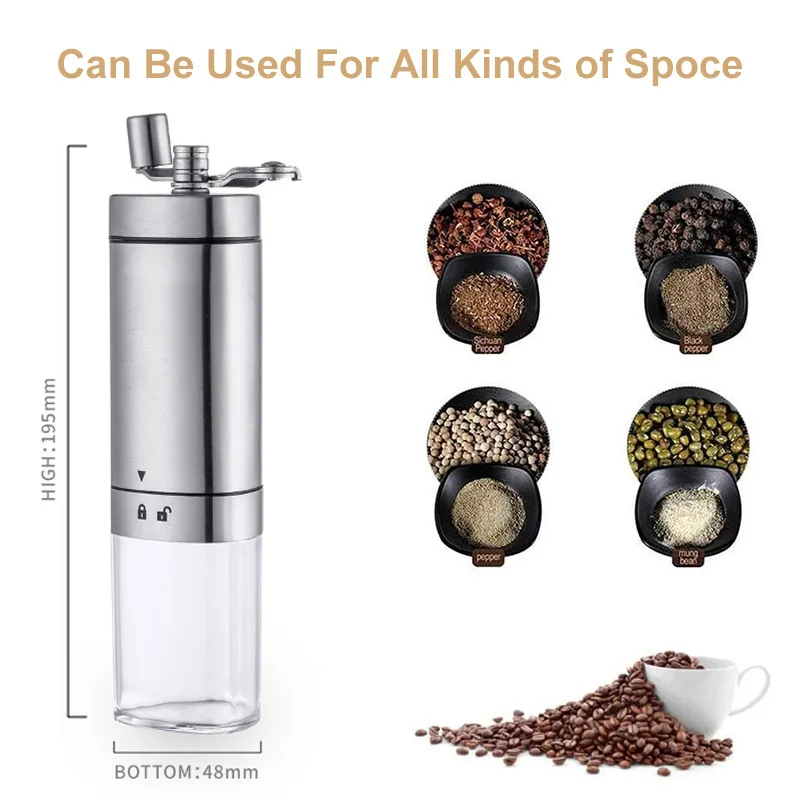 Stainless Steel Manual Coffee Grinder, 40g Portable Mill - Coast