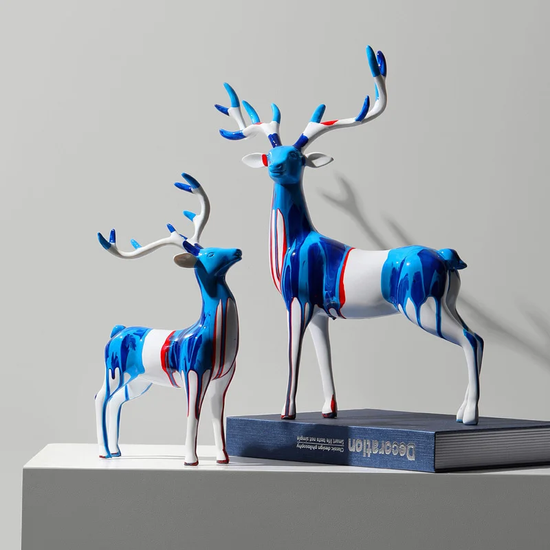 

Art deer ornaments, creative wealth, light luxury, living room, porch, TV cabinet, desktop soft decorations, creative gifts