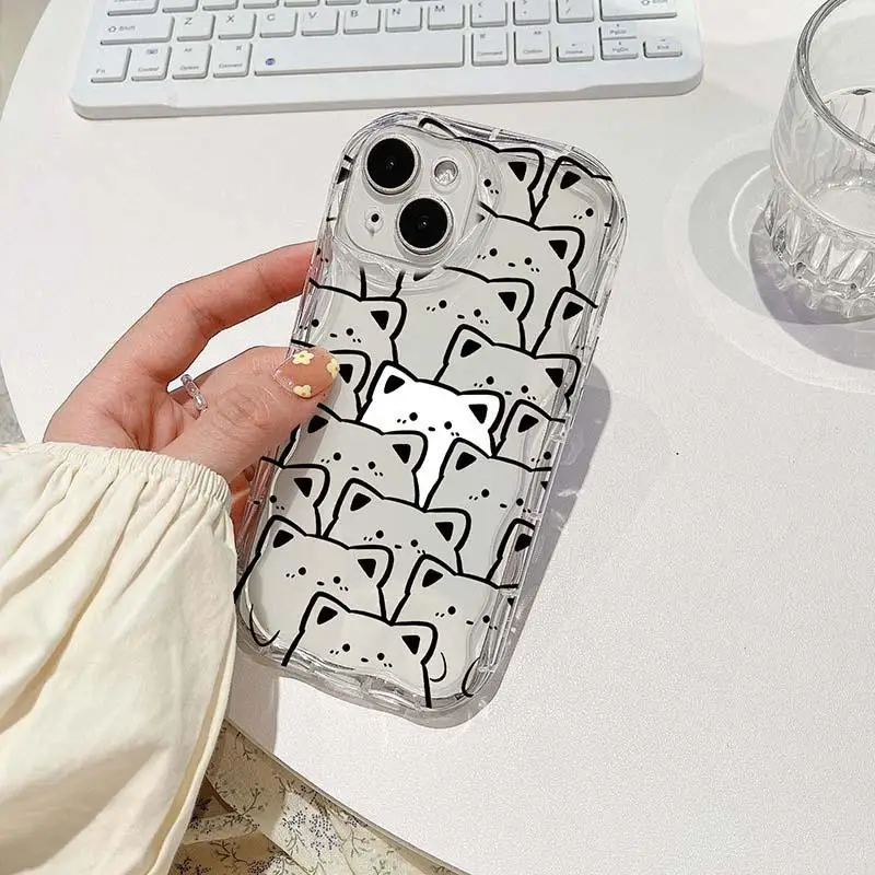 Cute Creative Music Cat Phone Case - Stylish Wave Cover Design