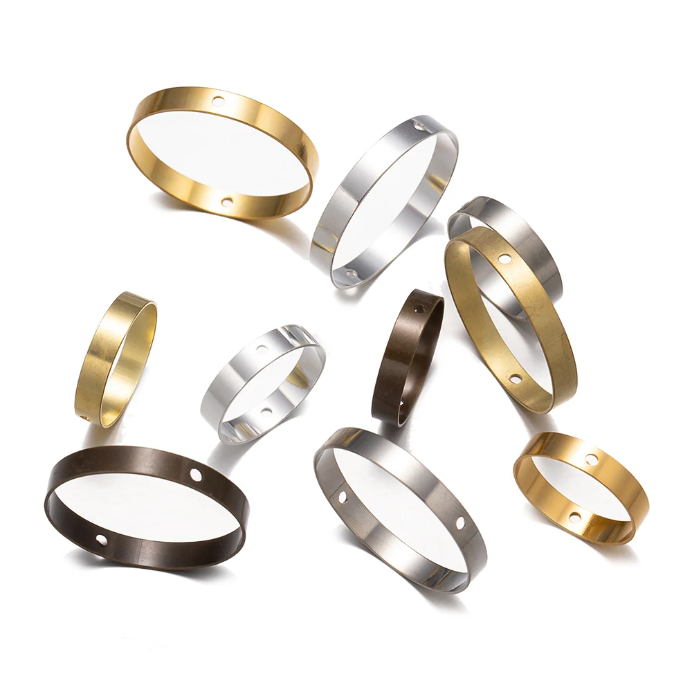 10pcs 10/14/18/22/26mm Double Hole Spacer Bead Positioning Circle Jump Rings For DIY Earring Bracelet Jewelry Making Accessories
