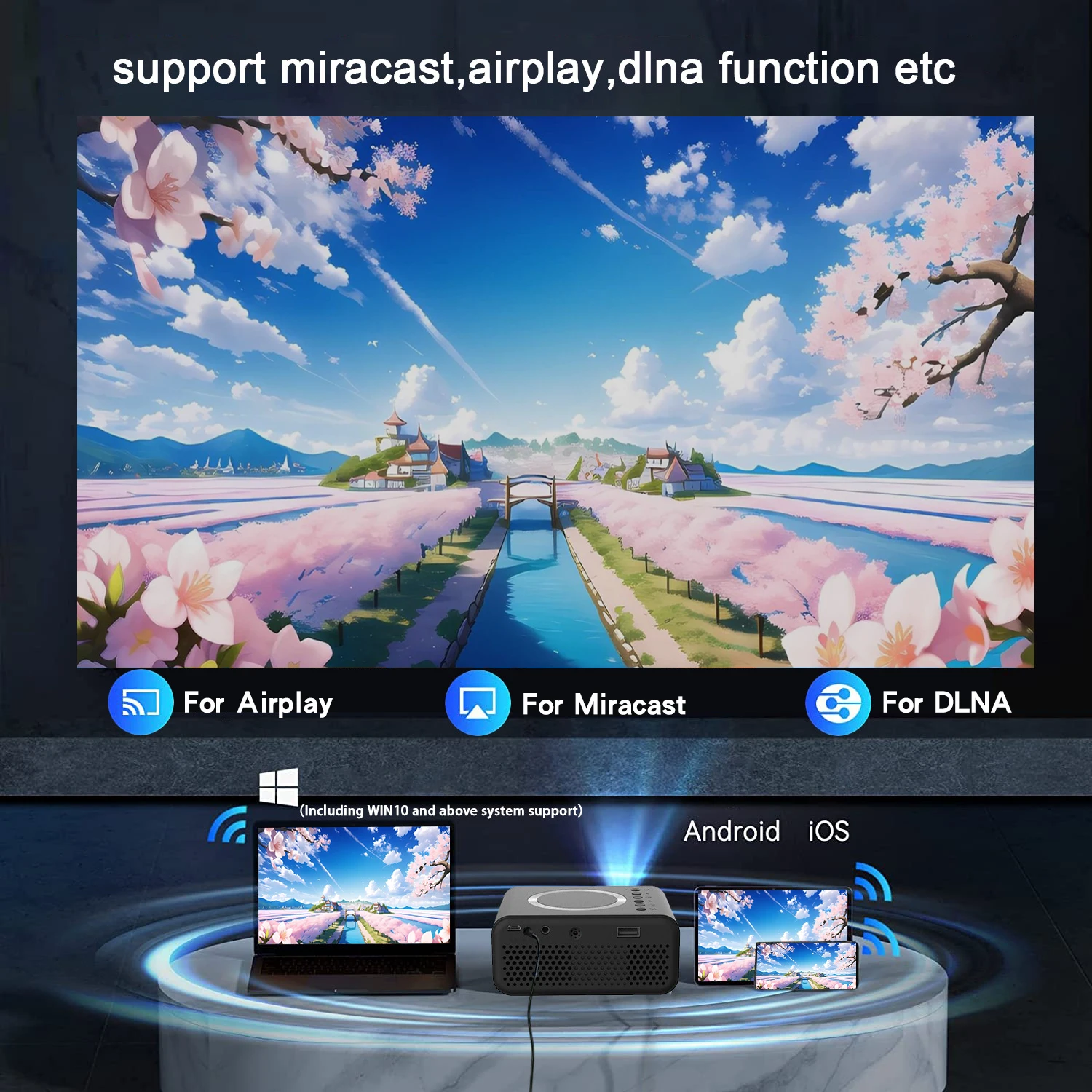 جهاز عرض صغير YT300 للمكتب التجاري والسينما المنزل...