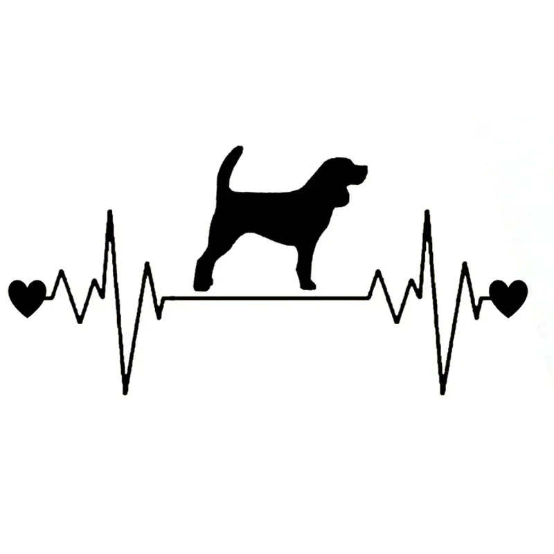 16.4*7.9Cm Dog Heartbeat Vinyl Car Sticker Impermeabile Auto Window Decal Styling Impermeabile Auto Window Side Door Accessori