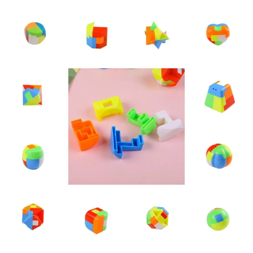 

Colorful Multi-shape Luban Lock Toys Polyhedron Educational Brain Teaser 3D Puzzle Montessori Intelligence Development Toy
