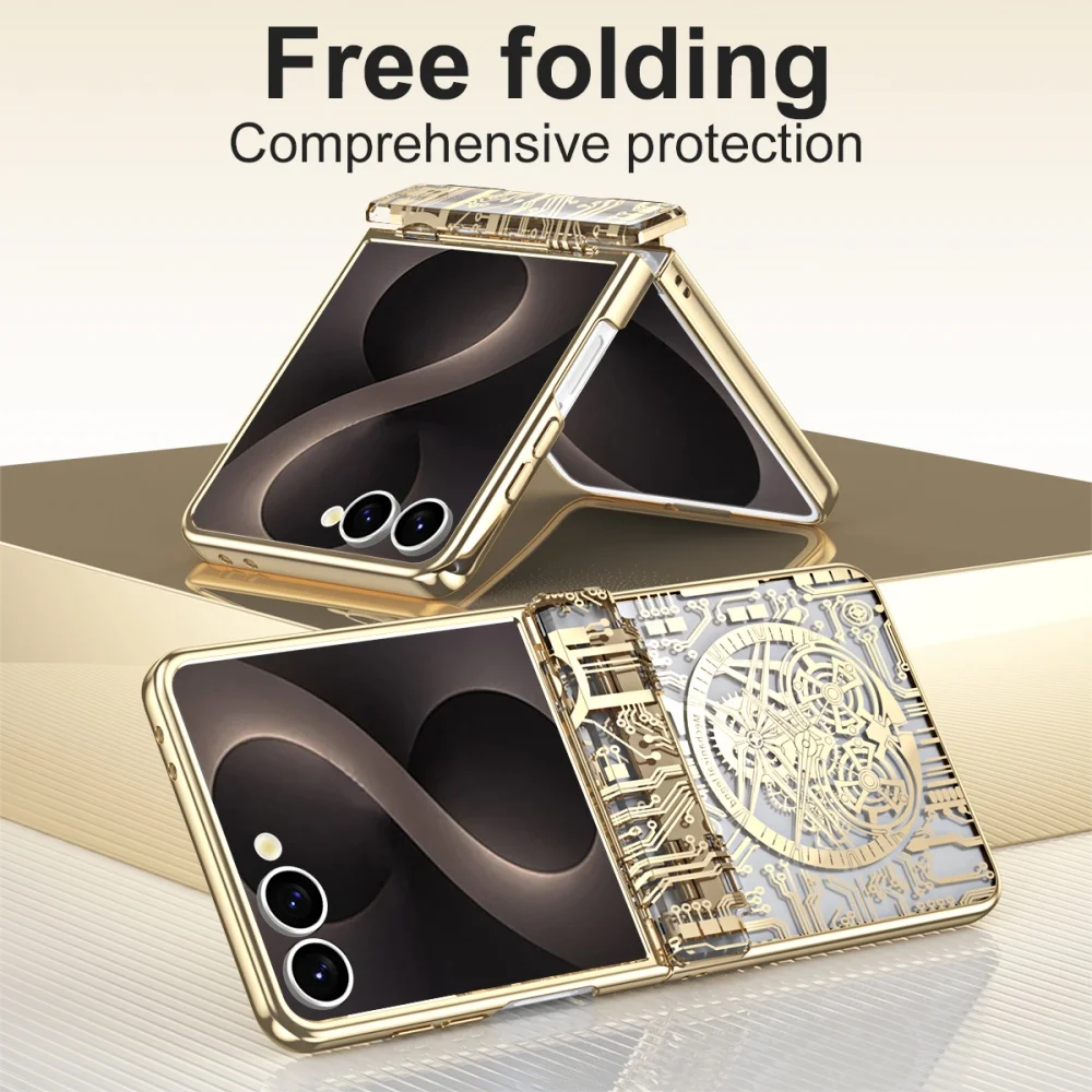 Premium Tempered Glass Screen Protector Case with Mechanical Vacuum Plating Cover