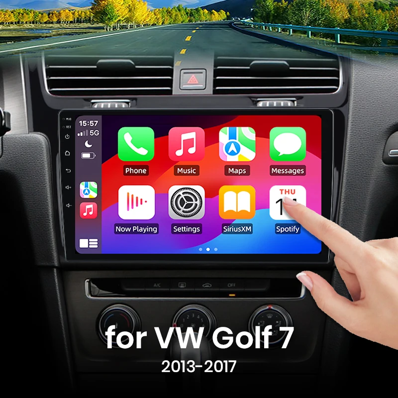 For VW Golf Wireless CarPlay Apple Android Auto Car Radio GPS RDS WiFi BT 4G 8 Core Multimedia Stereo