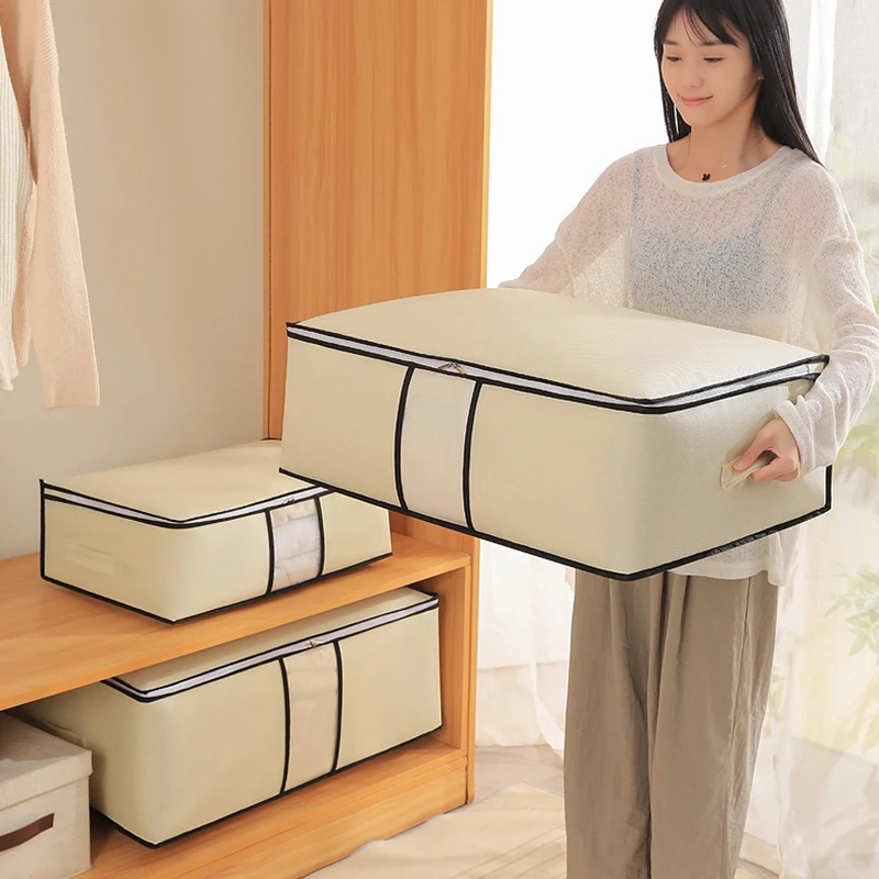 Non-Woven Quilt Clothes Storage Bag Foldable Duvet Clothes Organizer Large Capacity Closet Wardrobe Bolsa Almacenamiento Ropa 4