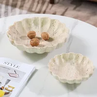 Wabi-sabi Natural Travertine Bowls for Fruit Perfume Trinket Plate Vintage Tabletop Home Decor Luxury Key Tray Ins Jewelry Dish 1