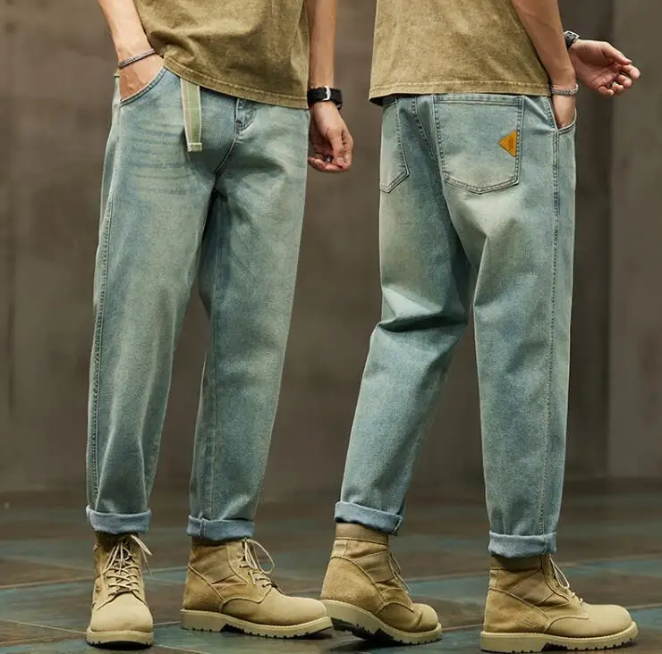 Jeans For Men Baggy Pants Loose Harem Pants Men Fashion Clothes   Pockets Patchwork Denim Trousers Size 28-36 2