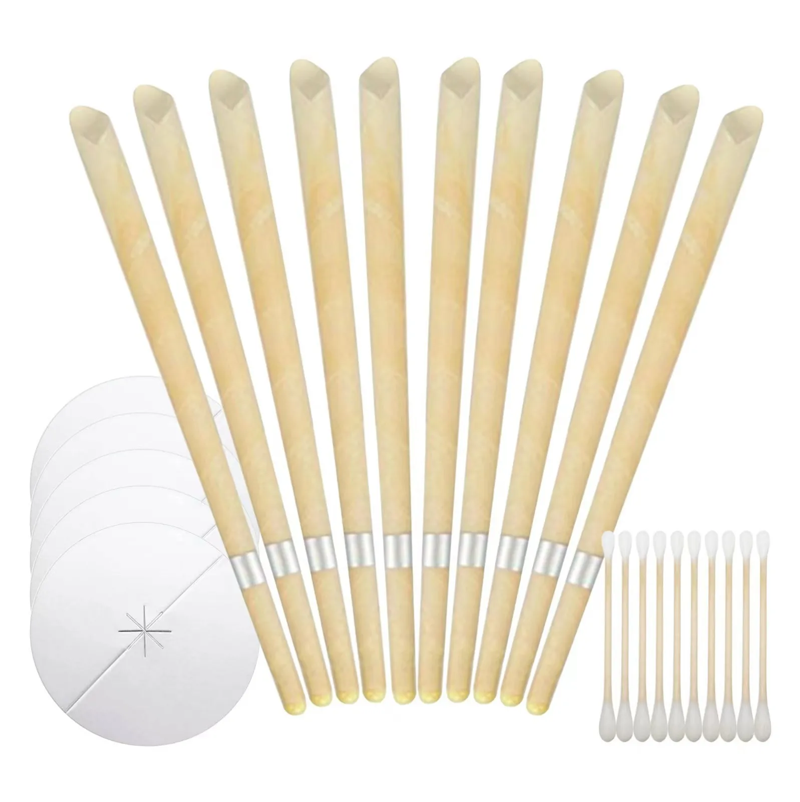 1 set di strumenti per la pulizia delle orecchie e la rimozione del cerume, pratici da usare, con 10 bastoncini di cotone e 5 vassoi in una scatola portaoggetti. - immagine 5