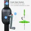 9' Solar LED Lighted Patio Umbrella with 8 Ribs/Tilt Adjustment and Crank Lift System (Grass Green) 4