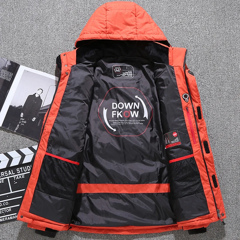 2023 High Quality Overcoat Men White Duck Down Jacket Warm Hooded Thick Puffer Jacket Coat Male CasualThermal Winter Parka Men