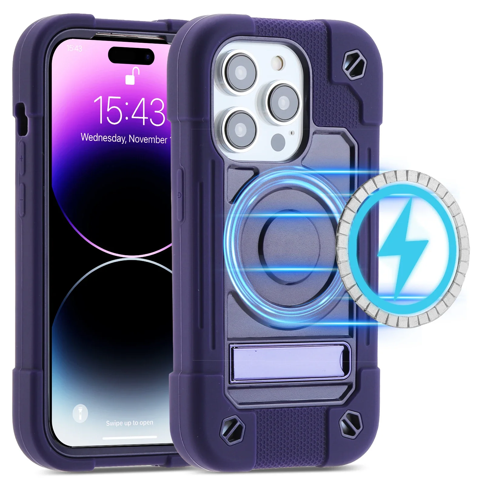 Heavy Armor Shockproof Magnetic Charging Phone Case