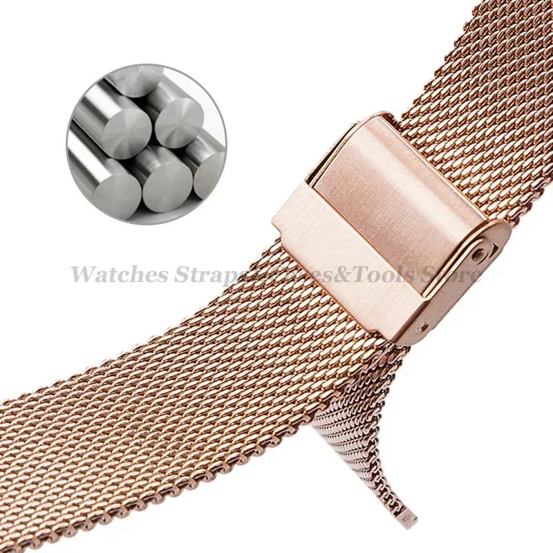 Ultra-Thin Stainless Steel Milanese Mesh Watchband Bracelet - High-Quality Universal Fit