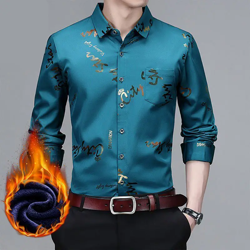 Spring Autumn Fashion Men's Solid Casual T-Shirt Loose Soft Versatile Tops Buttons Letter Coat Pocket Corduroy Office Jacket C11
