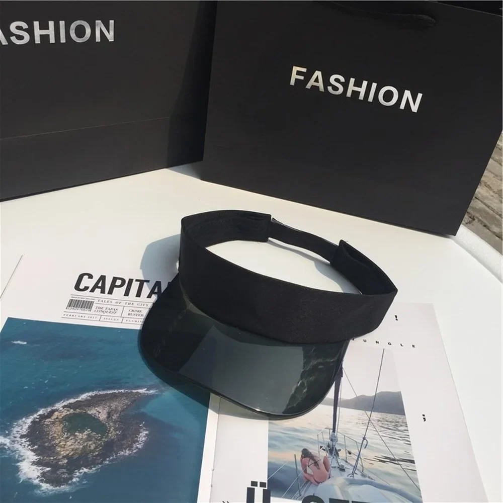 Sun Hat Sun Protection Hat Empty Top Hat Anti-UV Transparent Empty Top Summer Sun Hat Plastic PVC for Women Men Outdoor Sport Bicycle