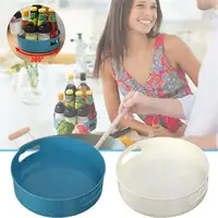 360 Degree Rotating Cabinet Organizer Kitchen Bathroom Cosmetic Turntable Storage Tray Non-Slip Spice Round Rack Plate 1