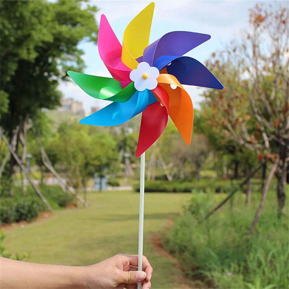 

Garden Yard Windmill Wind Spinner Ornament Decoration Kids Toys Balcony Viewing Plastic Party Outdoor Decoration Colorful