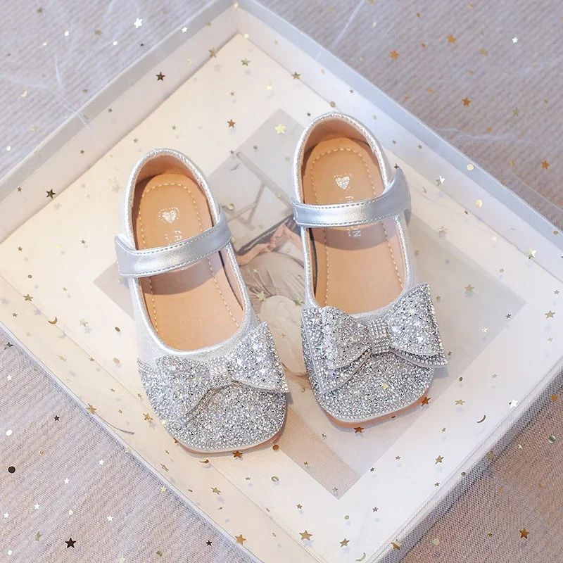 Girls Leather Flat Shoes for Wedding Party and Casual