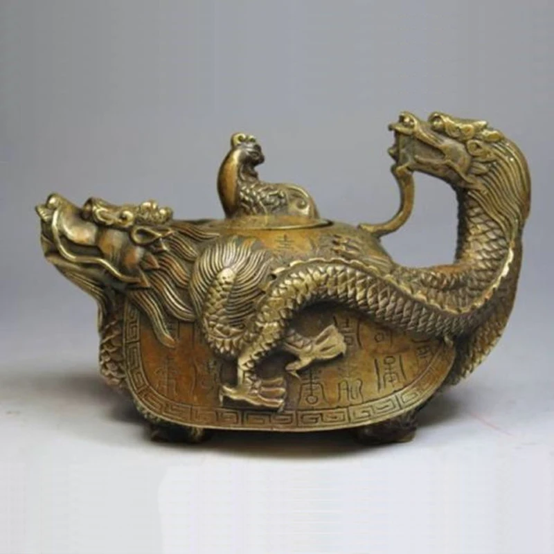 

Китайская коллекция, старая медная чайная кастрюля с драконом AAA