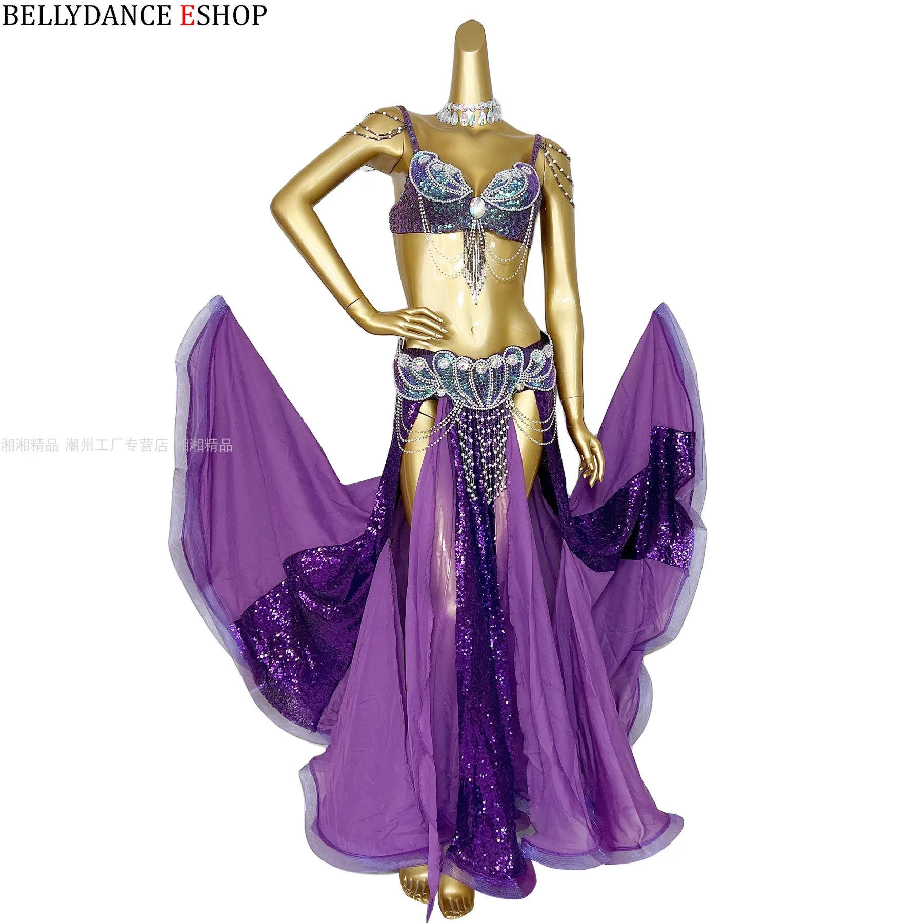 Belly Dance Costume New Women's Customization Beading Tassel Set