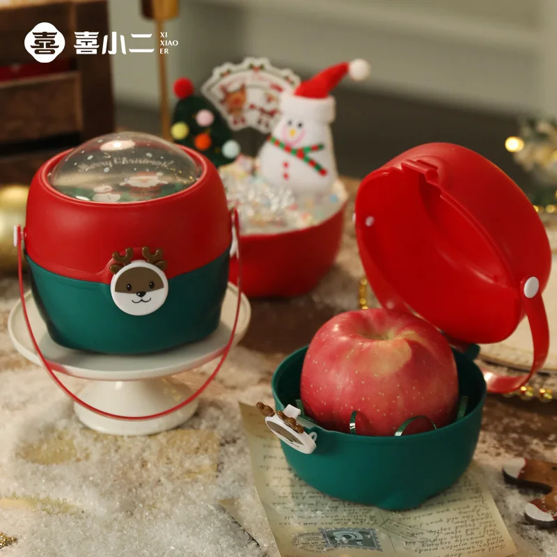 

New Christmas Apple Box Christmas Eve Apple Portable Packaging Elk Peaceful Fruit Box Christmas small holiday gifts