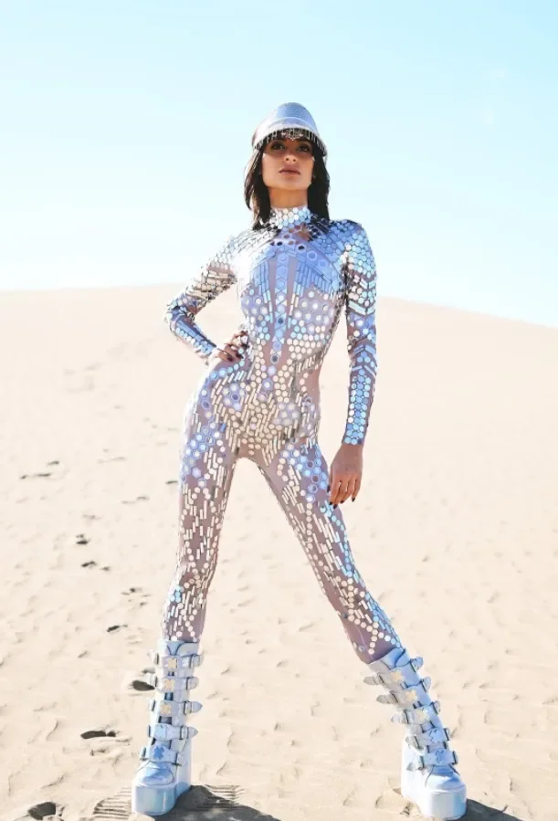 [You're My Secret] Lace Sequins Pattern 3D Printed Slim Bodysuit Skinny Carnival Cosplay Costumes Fancy Outfit Catsuit mujer cosplay costume