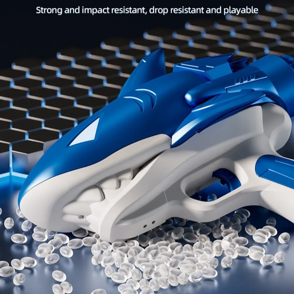 Shark Shape Electric Gun With LED Large Capacity Fully Automatic Continuous Fire Watergun Outdoor Water Fight Toy_voghion.com