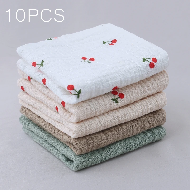 10PCS Baby Towel Set Teething Bibs for Toddler Burp Cloth Gauze-Cotton Handkerchief Back Absorb Towel Newborn Bath Facecloth bath towel cotton towel baby towel muslin burp cloth