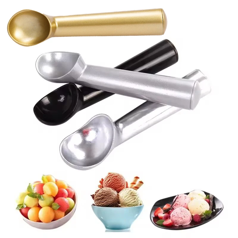 Home Kitchen Nonstick Anti-Freeze Ice Cream Scoop Aluminum Ice Cream Spoon Melon Ball Cookie Dough Scoop Tools
